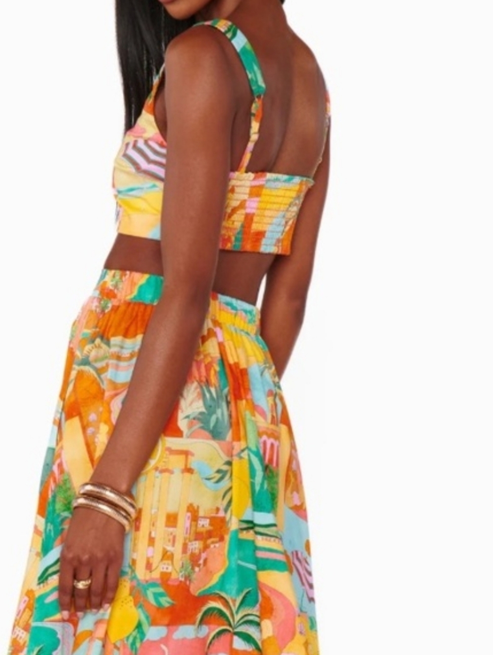 SHOW ME YOUR MUMU 2PC SET Pisa Postcards Italia Top & Skirt Size XXL $346 MSRP - Picture 2 of 8